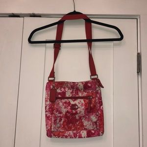 Pink, red, and white coach purse/bag